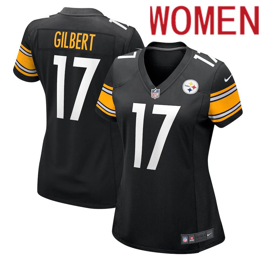 Women Pittsburgh Steelers #17 Mark Gilbert Nike Black Game NFL Jersey->women nfl jersey->Women Jersey
